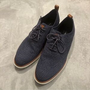 Men's Cole Haan Grandevolution Stitchlite Oxford Navy Knit Lace-Up Shoes Size 11